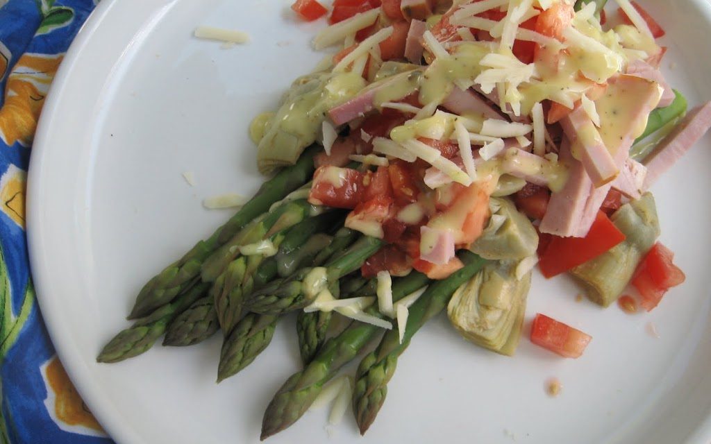 Asparagus Artichoke Salad with Rosemary Ham