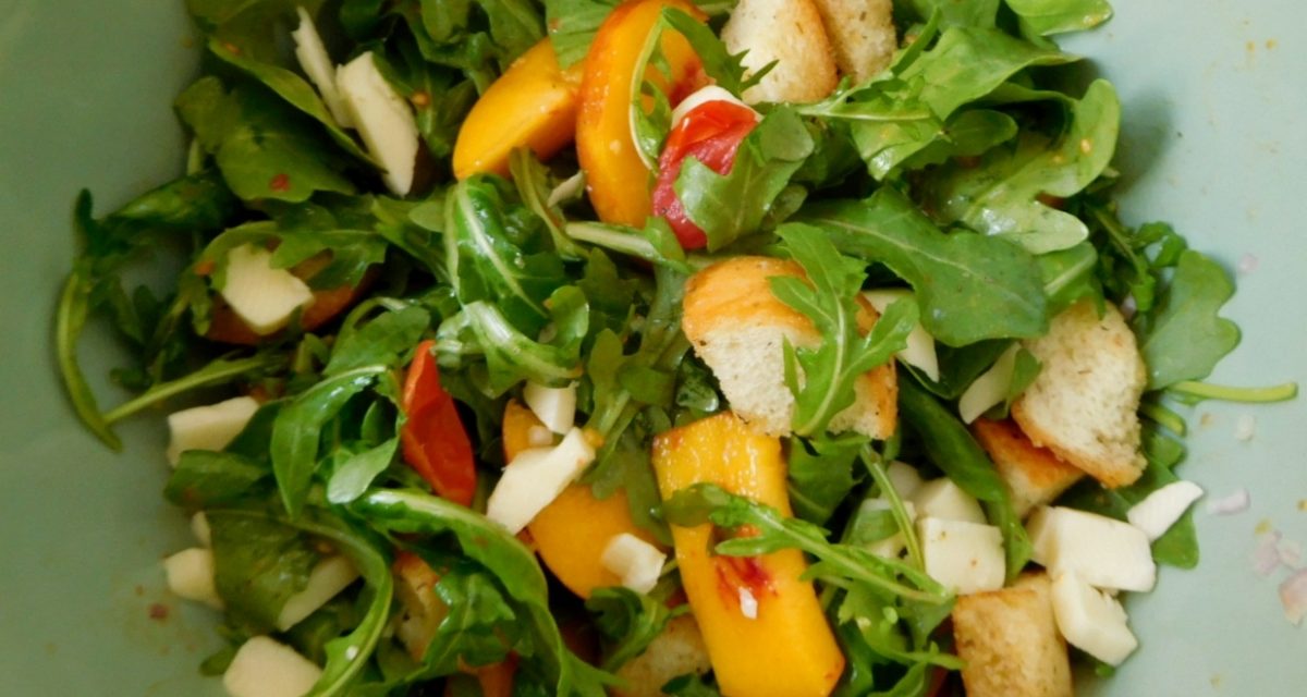 Peach Arugula Salad with Manchego