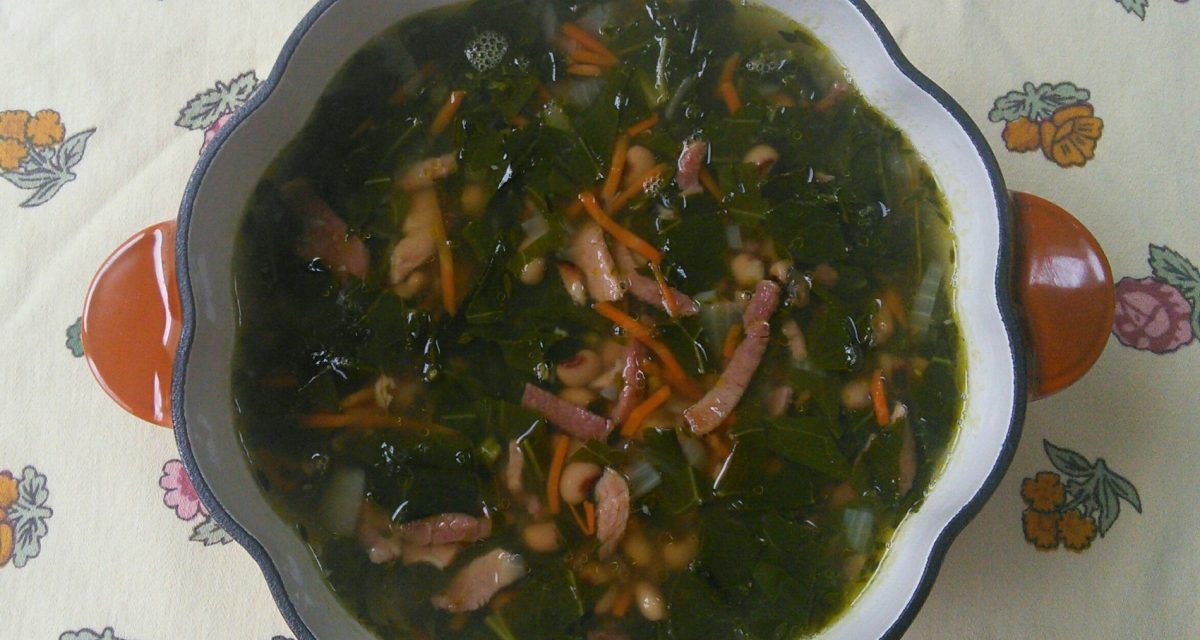 Ham and Black-Eyed Pea Soup with Collards for New Year’s