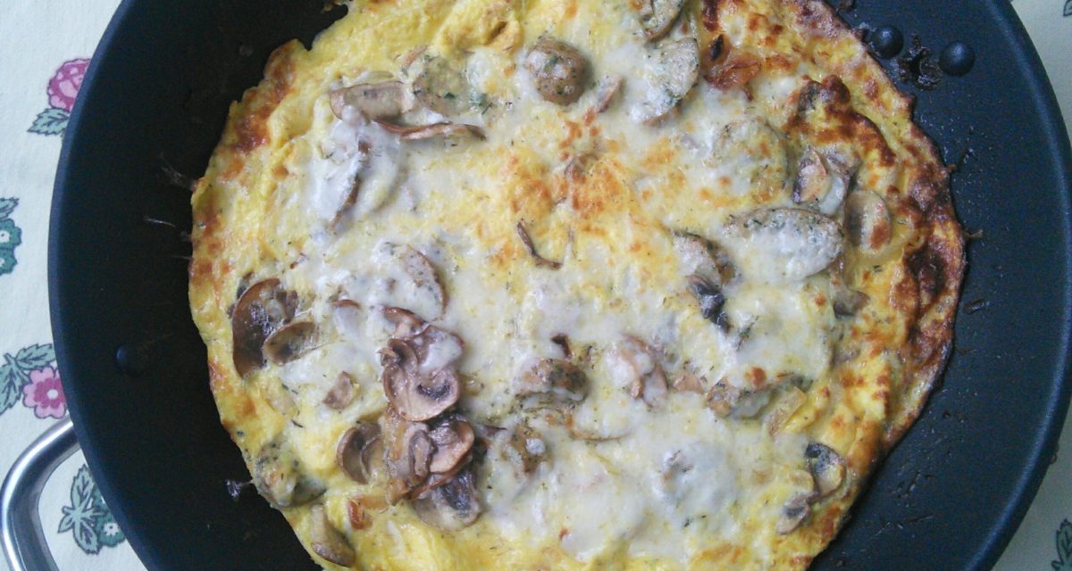 Chicken Sausage, Mushroom and Cheese Frittata