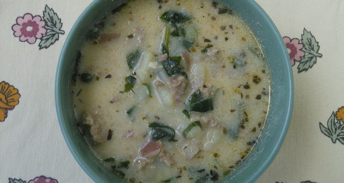 Sausage, Potato and Spinach Soup