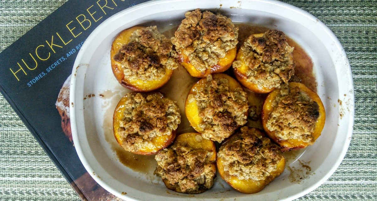 Roasted Peaches with Oat Nut Crumble