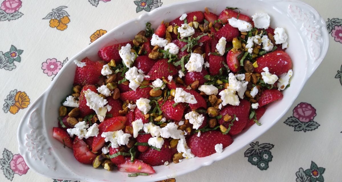 Strawberry, Goat Cheese and Pistachio Salad